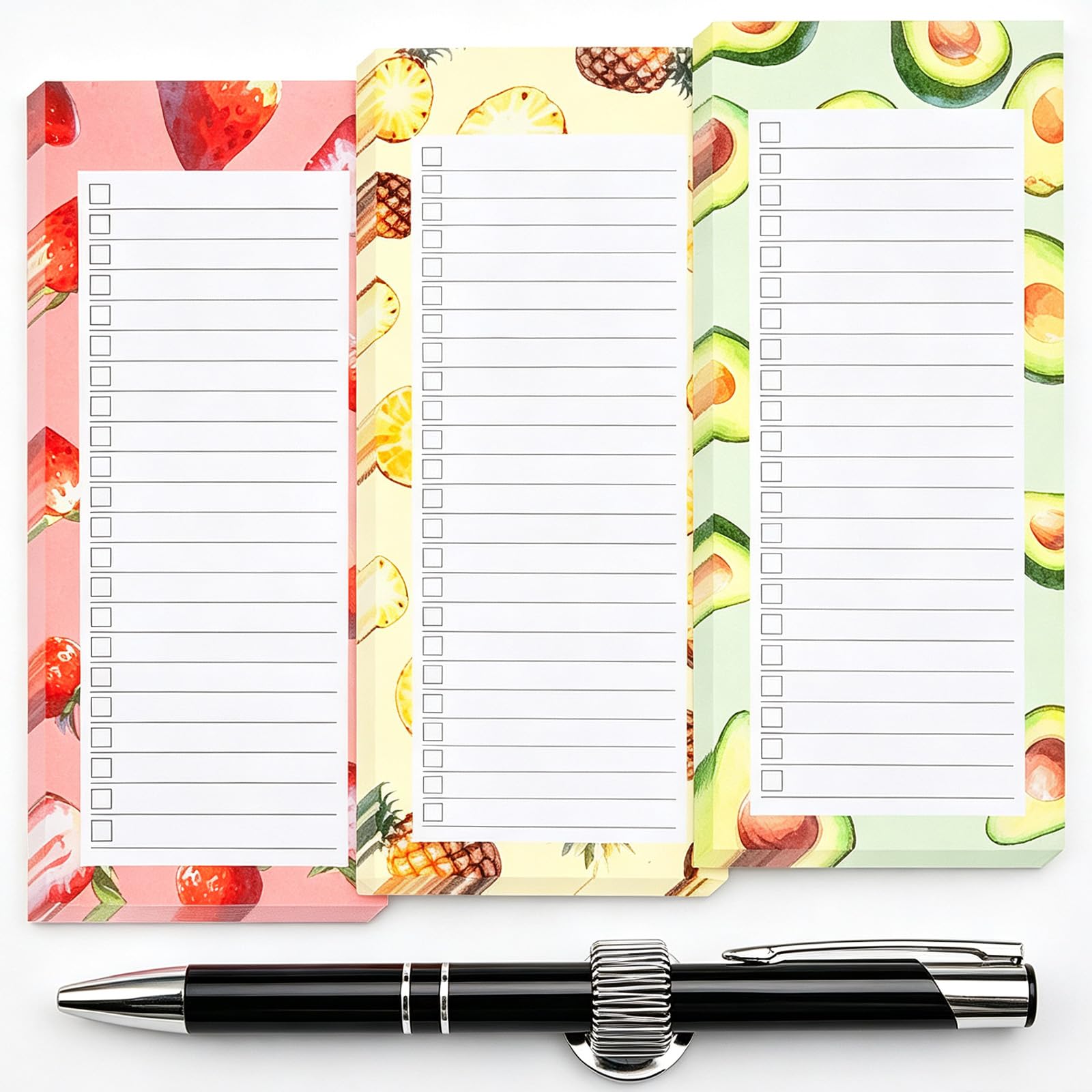 Magnetic Shopping List Pad for Fridge, Magnetic Notepad for Fridge 3 Pack