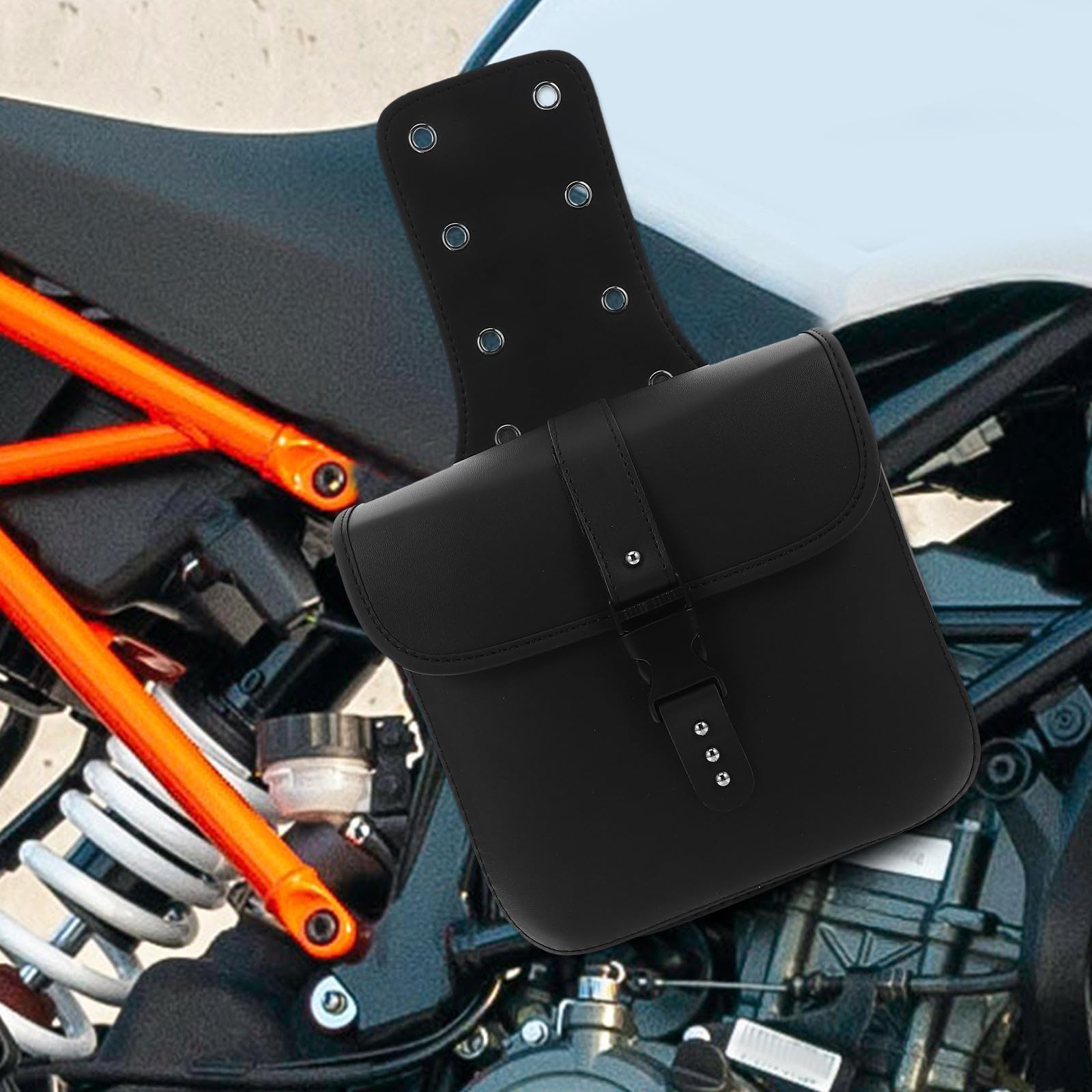 Borse Laterali Impermeabili per Moto Elettrica in Pu, Set da 2 Mini Borse da Sella Nere, Design Pratico per Protezione in Caso di Pioggia e Uso Urbano