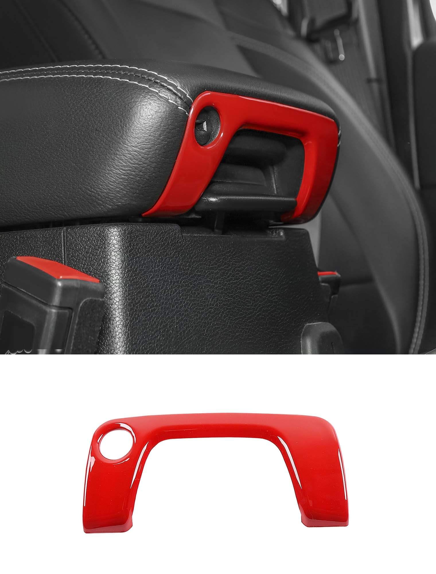 Savadicar Red Interior Accessories - Armrest Switch Bezel Trim Cover for 2018-Present Jeep Wrangler JL JLU 4XE & Gladiator JT - Solid Color Interior