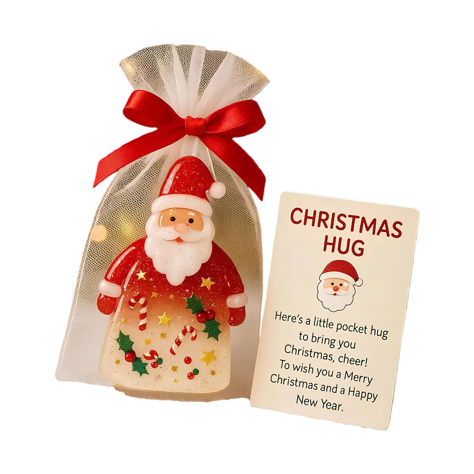 Msioytog Interactive Recycled Paper Santa Wall Hanging for Family Decor, Festive Party Setup & Accessories Santa Hugging Ornament