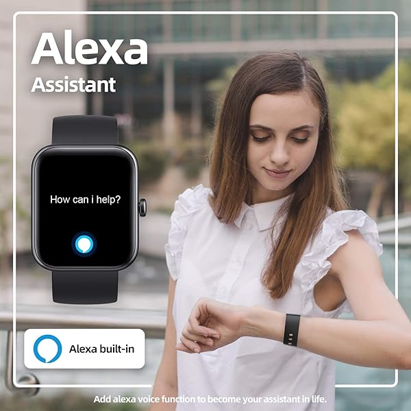 Smartwatch YONMIG 169 Full Touch Schermo Orologio Fitness con Alexa IntegrataSaturimetroSpO2 Cardiofrequenzimetro da polso Donna Uomo Activity Tracker 5ATM Sportivo Calorie per Android iOS