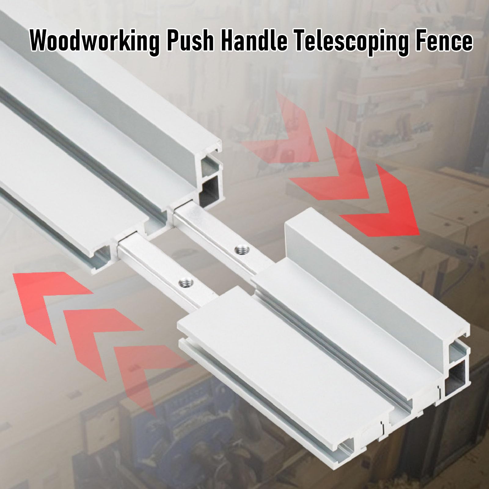 Generic T Track Miter Fence, Typ 75, Teleskopowa Składana Prowadnica 900-1260 Mm do Stołu Frezarskiego i Piły Stołowej, ze Stopu aluminium.