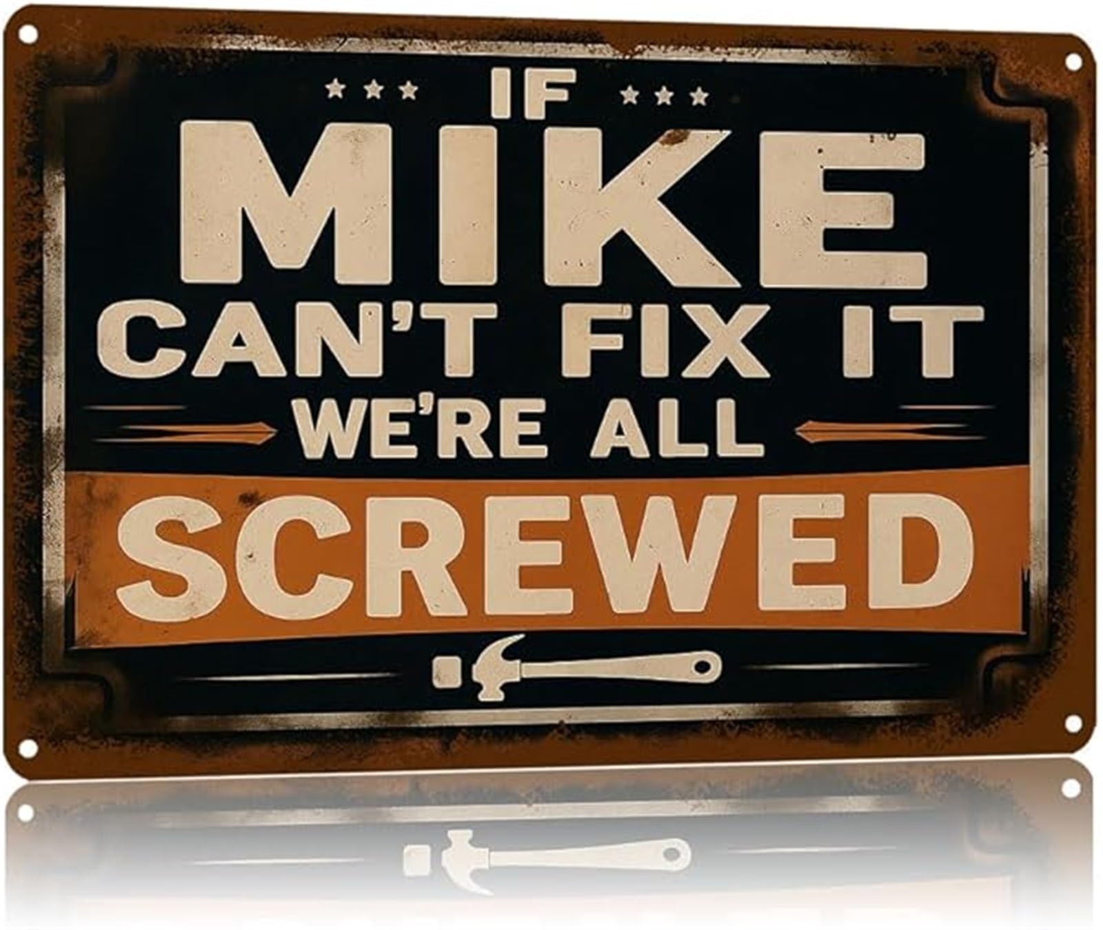 NWPNLXEA Mechanic Gift Vintage Metal Sign Funny Workshop Humor Quote Text Art Aluminum Wall Plaque (8 X 12 in)