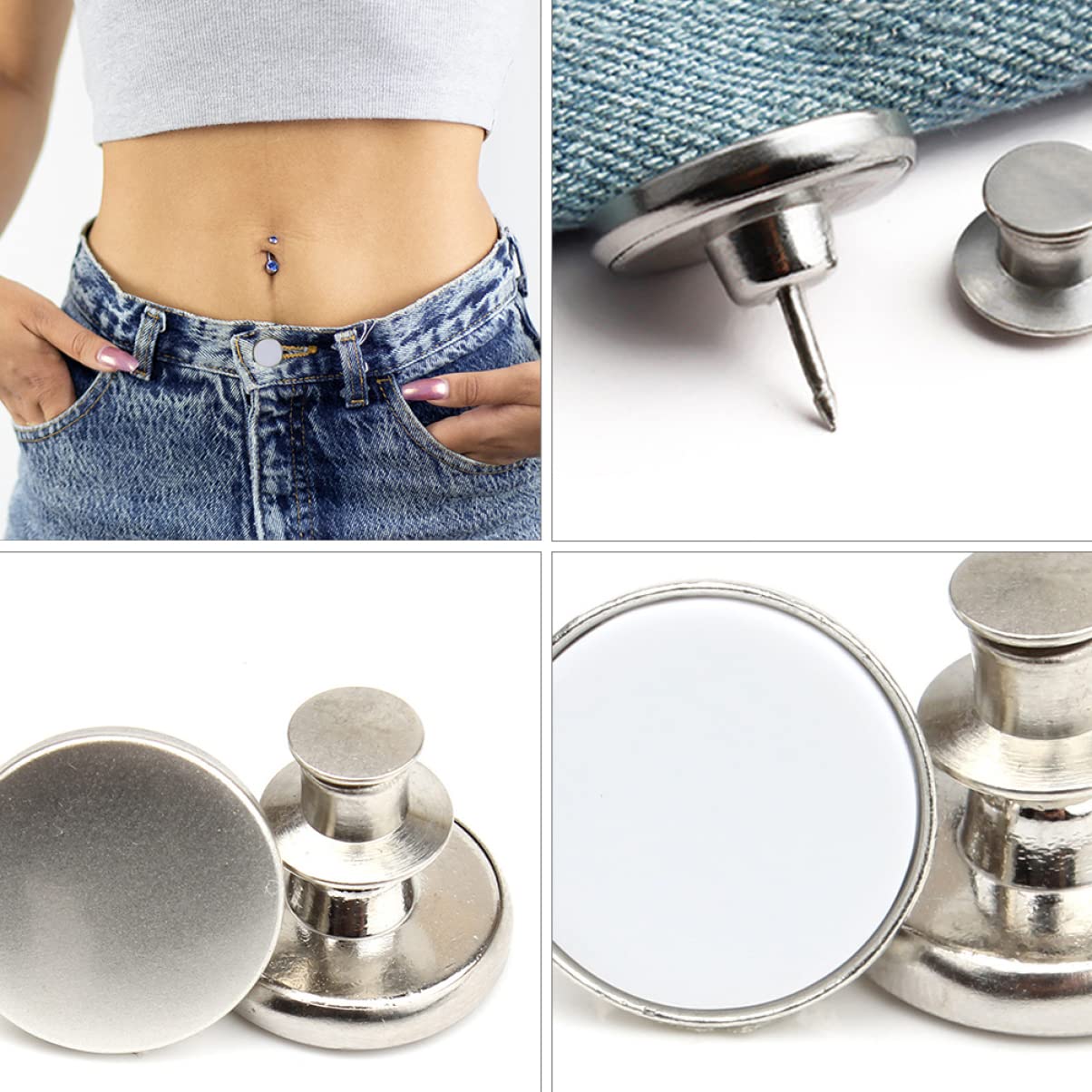 Housoutil 3 Series Extensores De Botones Para Pantalones De Botones Ajustables De Jeans Antideslizantes Y Desmontables Accesorios Prácticos Para Modificar La Cintura De 30 Piezas*3