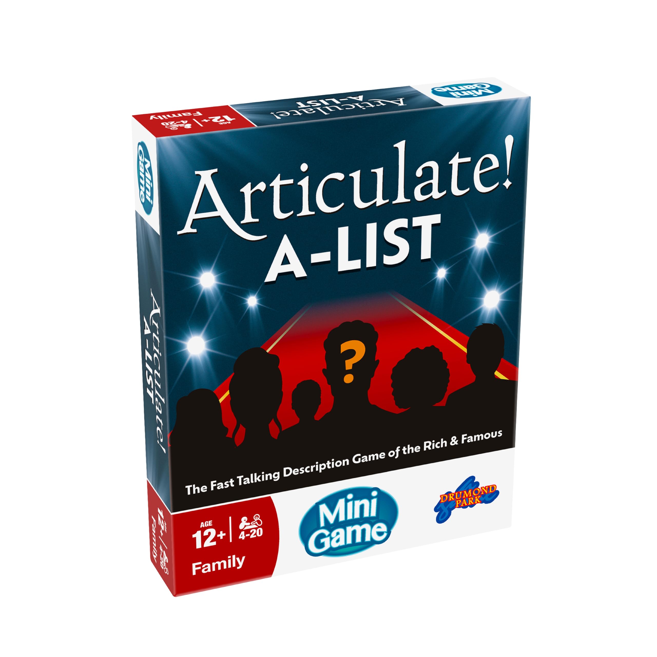 Articulate A-List Mini Game, Fast Talking Celebrity Guessing Game, Travel Size Party Game with Timer, 3 Rounds Word Challenge Board Game for Families Friends Adults and Teens Age 12+