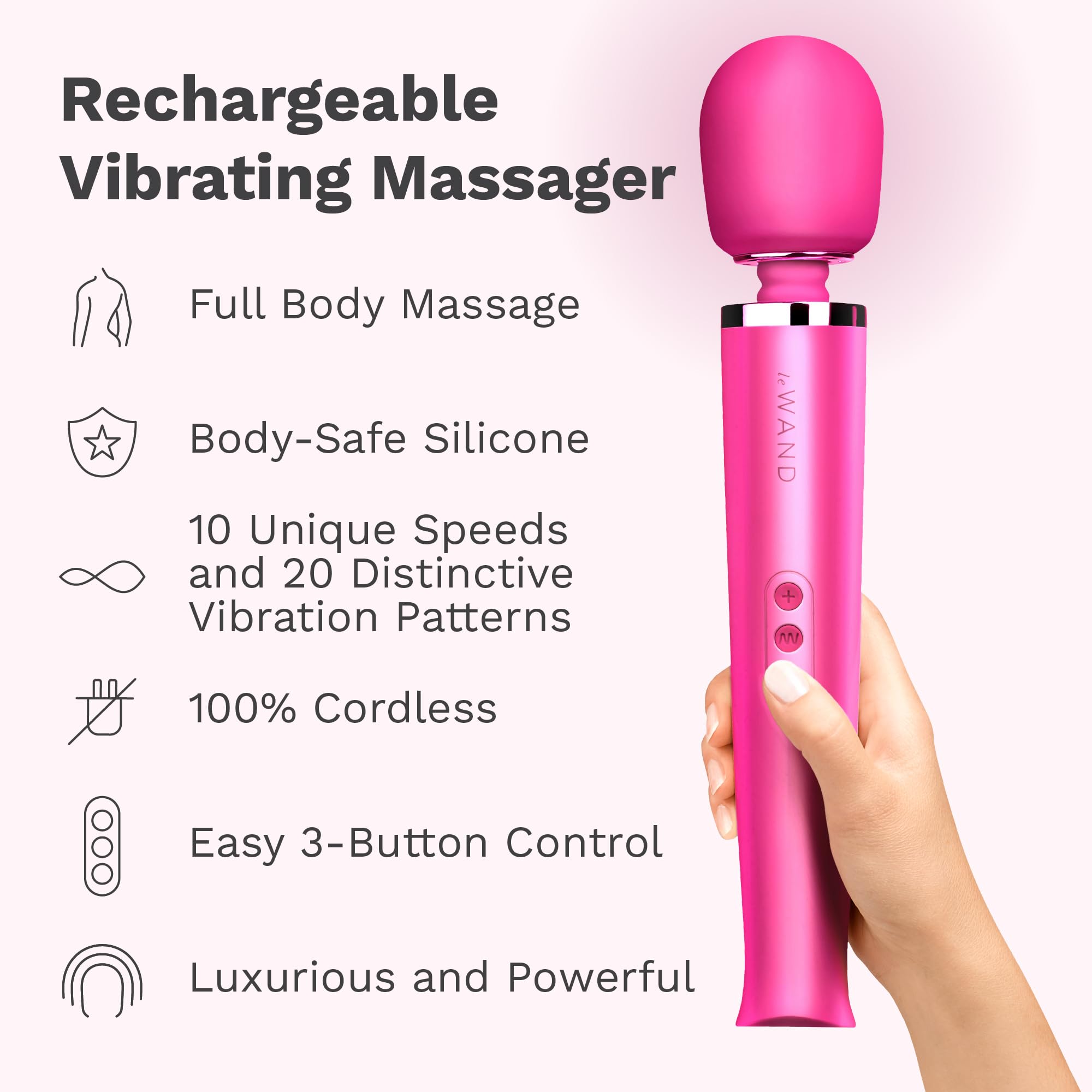 Le Wand Magenta Massaggiatore ricaricabile 34 cm