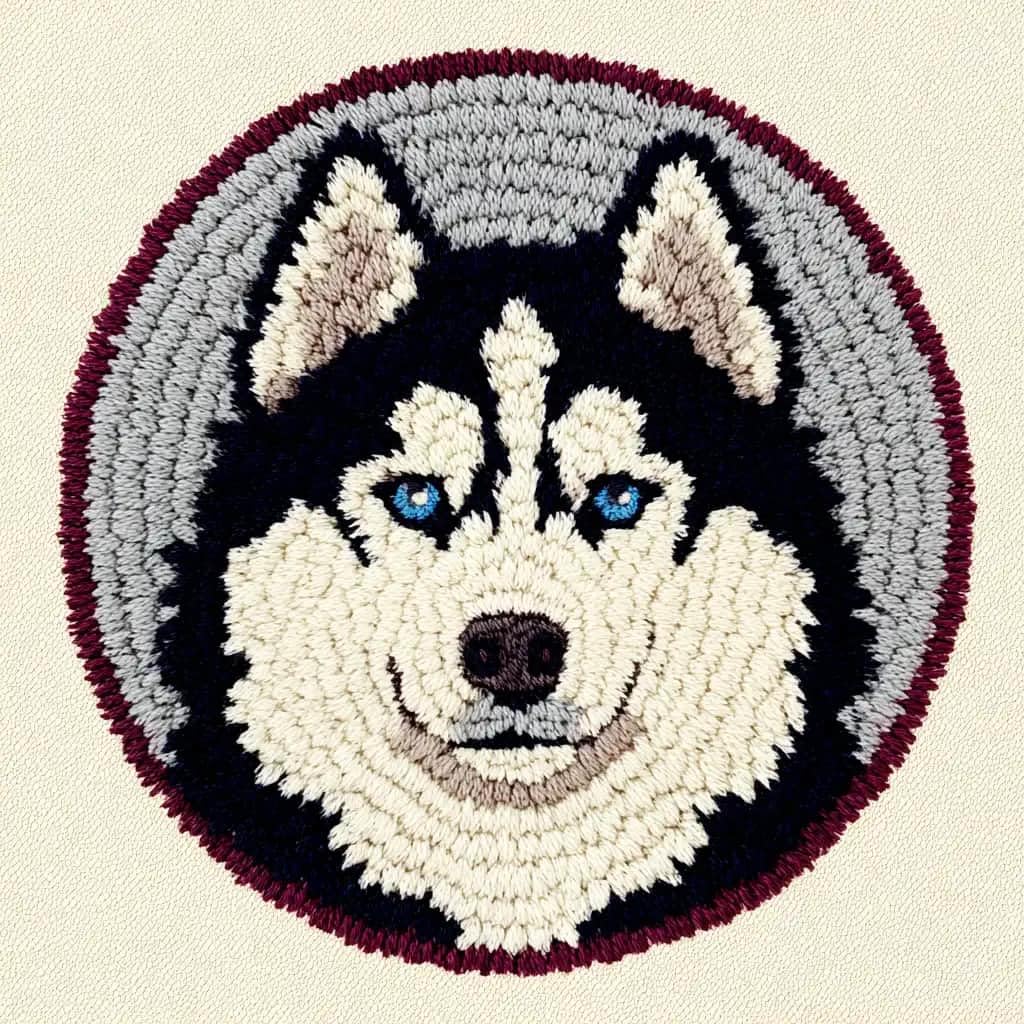 Kitquiver DIY Latch Hook Rug Kit for Aldult,Wolf 50X 50Cm