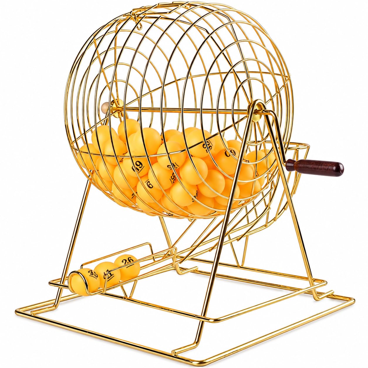 Bingo Cage Lotteria Macchina, Tamburo della Lotta Metallica Gestato a Mano, 100 Palle