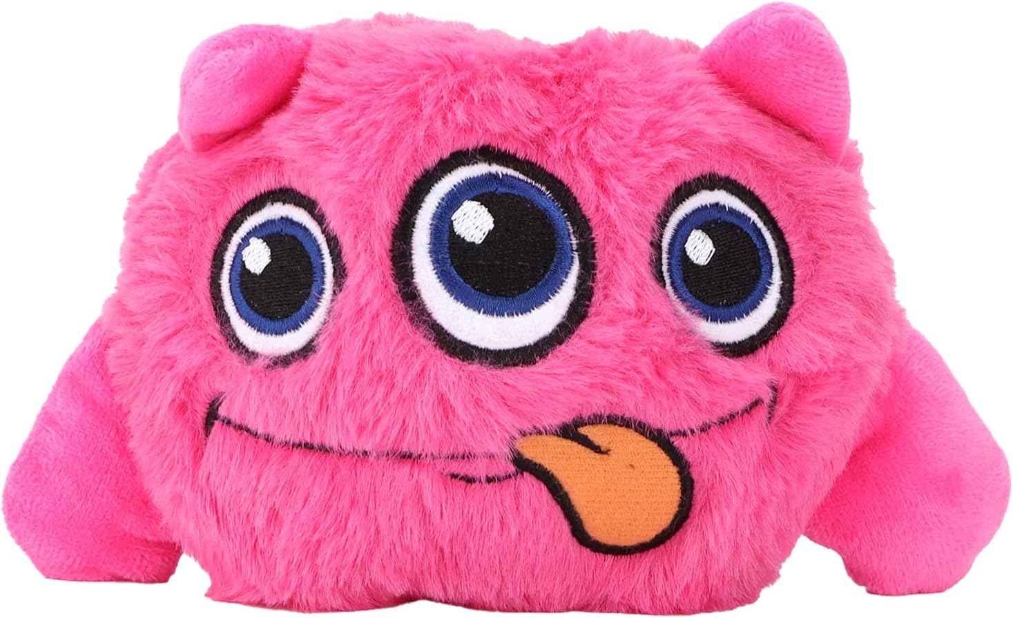 Dog Electric Bouncing Ball Toy, Monster Giggling Shake Ball Toy, Washable Cute Plush Cover, Safe and Healthy, Help Your Dog Exercise More and Have Fun (red hair)