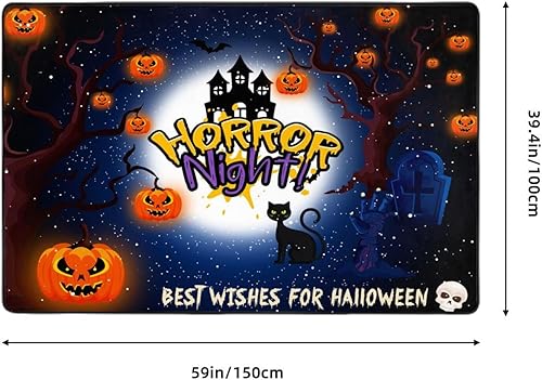 Miniatura 2 de bzaxxqi Alfombra de noche de terror de Halloween, alfombra de baño antideslizante, alfombra de baño suave, decoración para cocina, dormitorio,