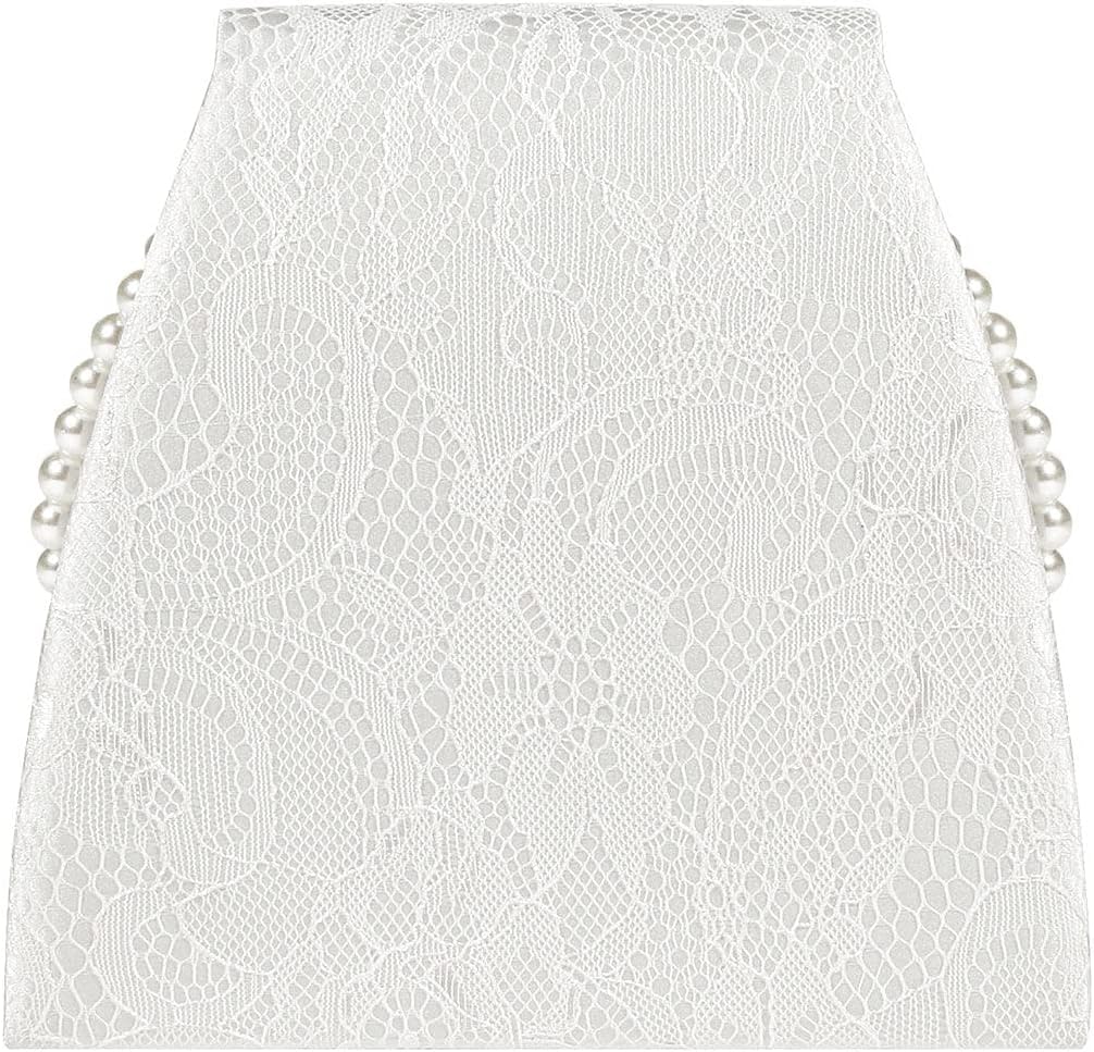 Premium Floral Lace Satin Pearl Top Handle Clutch Handbag With Detachable Chain flower wedding Bridal Bag
