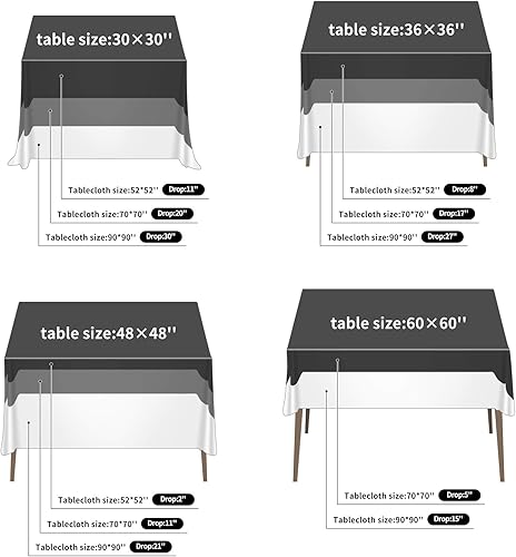 Miniatura 4 de Ascoza Paquete de 2 manteles cuadrados de tela de poliéster de 52 x 52 pulgadas color marfil para bodas, banquetes, restaurantes y fiestas