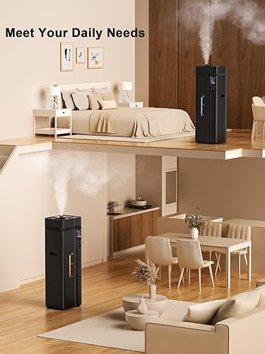 Miniatura 7 de Humidificadores de 13L3.4 galones para dormitorio, humidificador ultrasónico de niebla cálida y fría, cubre 800 pies cuadrados, tiempo de