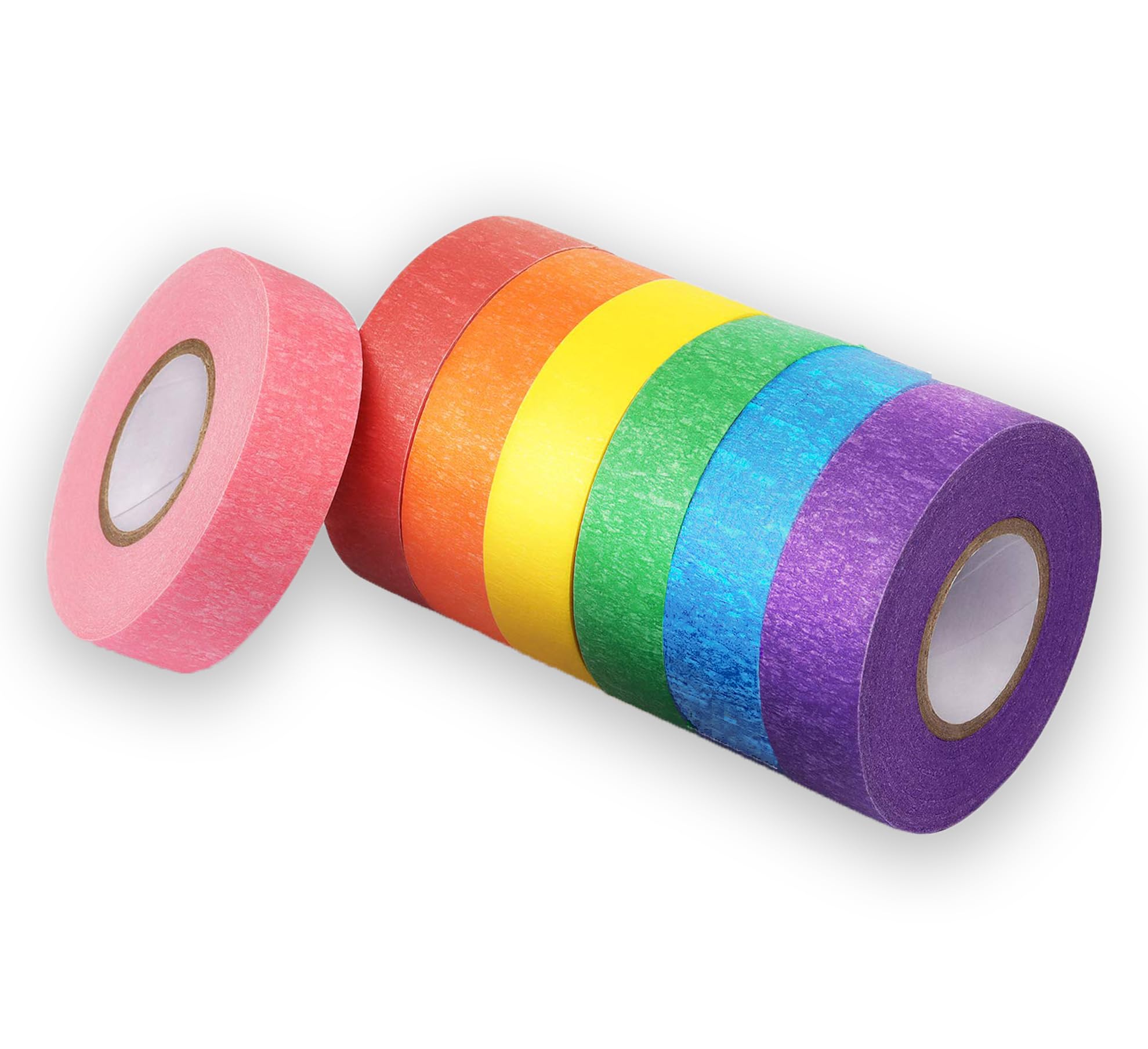 8 Rolls Colored Masking Tape Rolls Set, Coloured Self-Adhesive Rainbow Sticky Paper, Painting Colorful Craft Tape, Kids Art Supplies Colored Tape for DIY Craft Labeling and Art (8 Colors 25MM X 13M)
