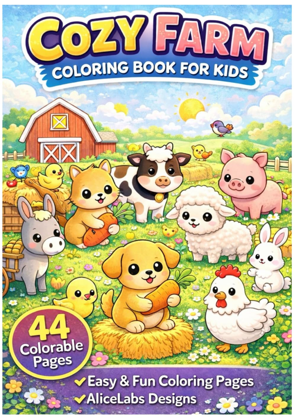 Cute & Relaxing Farm Life Scenes for Stress Relief and Mindful Coloring: A Cozy Coloring Experience with Adorable Animals, Peaceful Countryside Moments, and Simple Farm Living