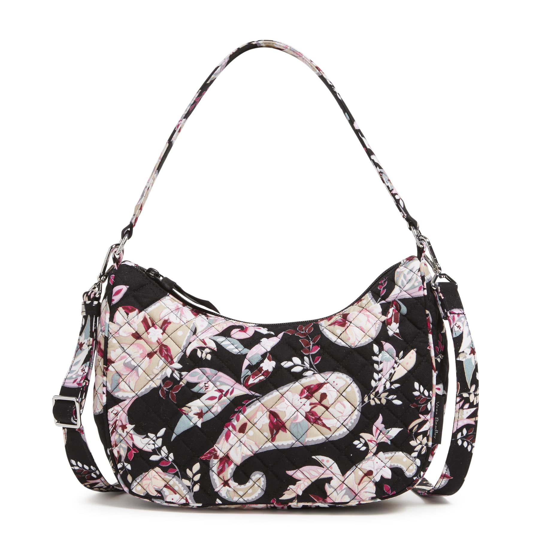 Vera Bradley Women's Cotton Frannie Crescent Crossbody Purse, Botanical Paisley, One Size