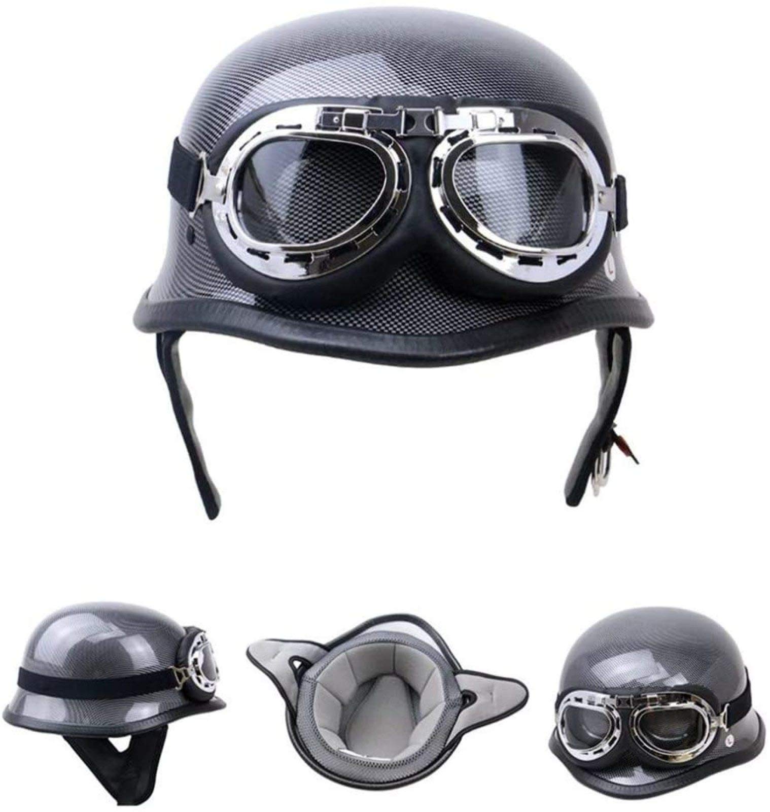 Leather Half Helet Geran Style Retro Otorcycle Helet ECE Approved - View #8