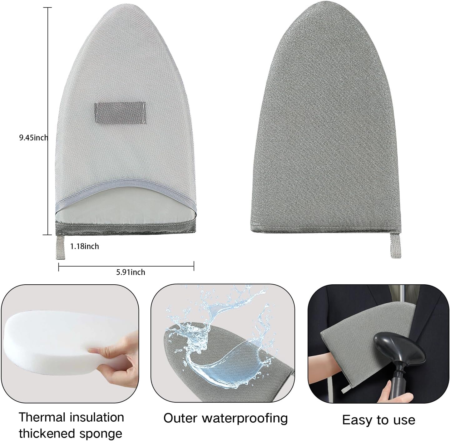 Garment Steamer Rack with Ironing Gloves for Clothes, Foldable Garment & Clothes Drying Rack,Graduation Gown Display Stand, Garment Hanger Drying Rack for Including Ironing Gloves (Grey)
