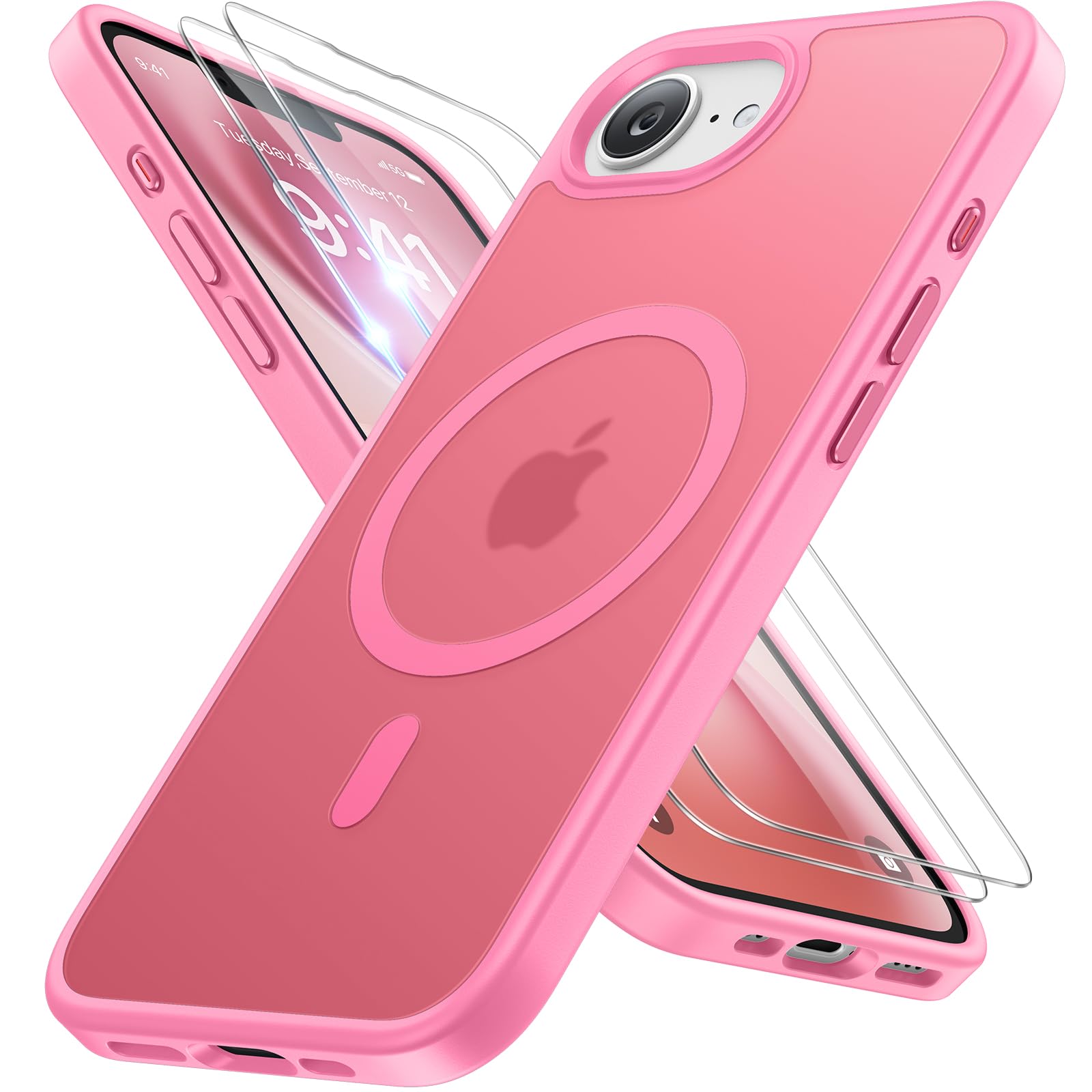 Miracase Magnetisch für iPhone All Series Hülle mit Magsafe [TOP Militärschutz & Magnetkraft] Stoßfest Kratzfest mit Samtiger Haptik Extrem Langlebig Handyhülle für iPhone