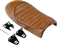 Vista 7 de Silla de montar TCMT, cojín de asiento vintage para Honda CB CL, sillín plano, para modelo Cafe Racer., Negro