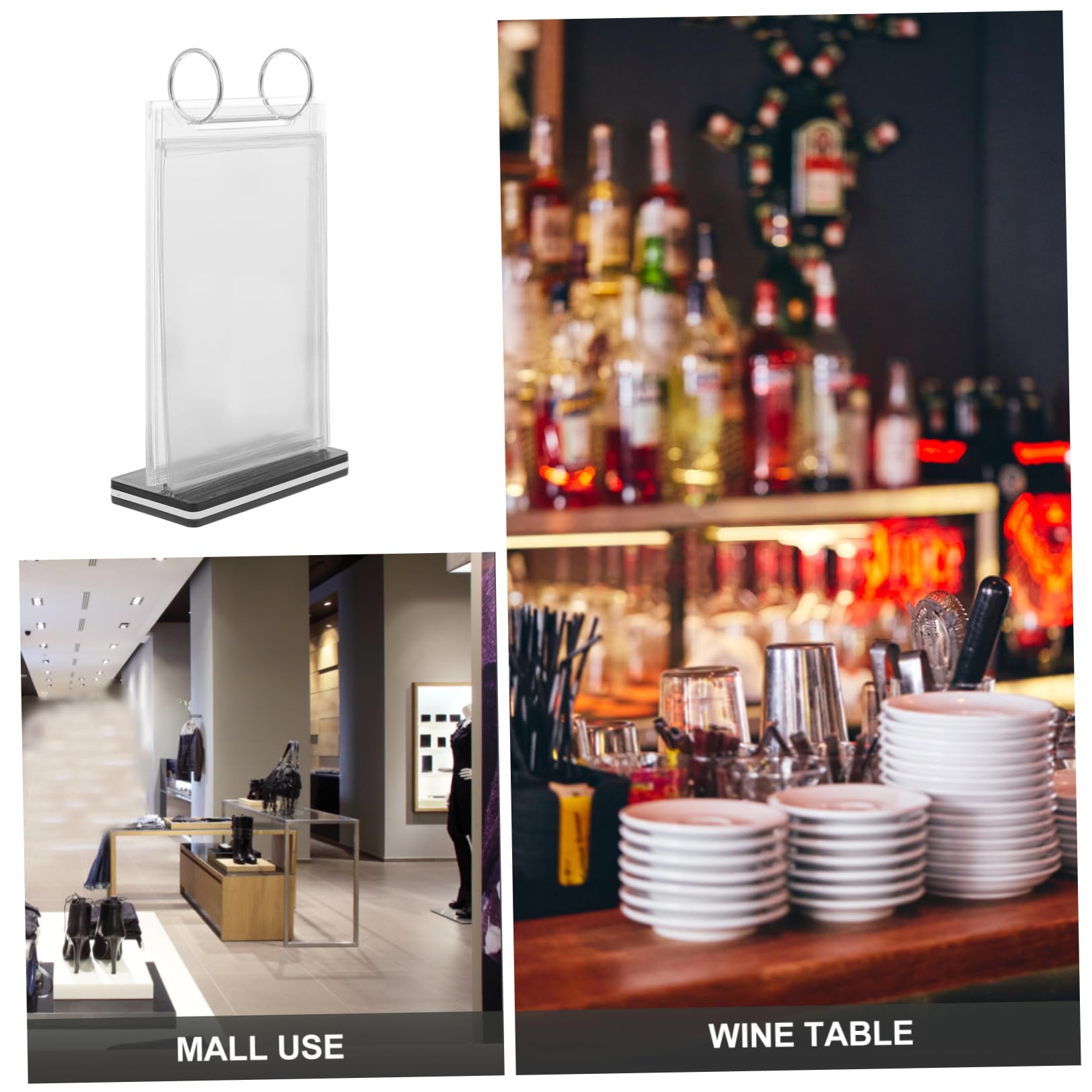 Operitacx 3piezas Soporte De Menú Transparente Para Exhibición De Precios Restaurantes y Supermercados Soporte De Mesa Vertical Para Carteles y Menús Display