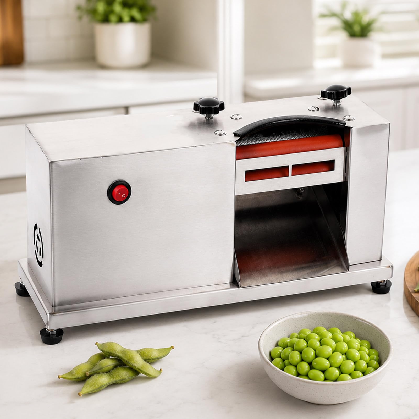 Electric Pea Bean Sheller Peeling with Adjustable Rollers for Edamame,Pea