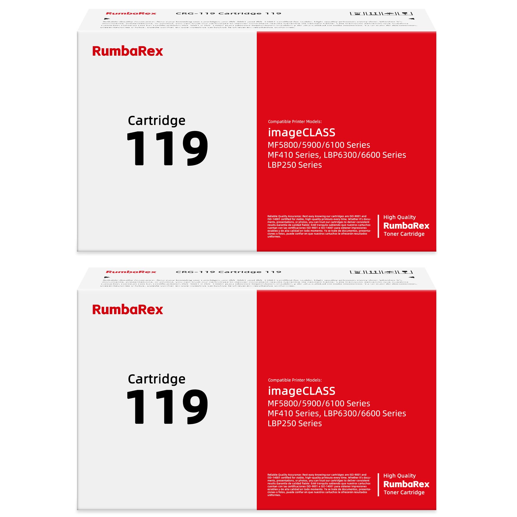 119 Black Toner Cartridges 2-Pack CRG-119 Replacement for Canon 119 Toner Cartridge for Canon imageCLASS MF414dw MF416dw MF419dw MF5950dw MF5960dn