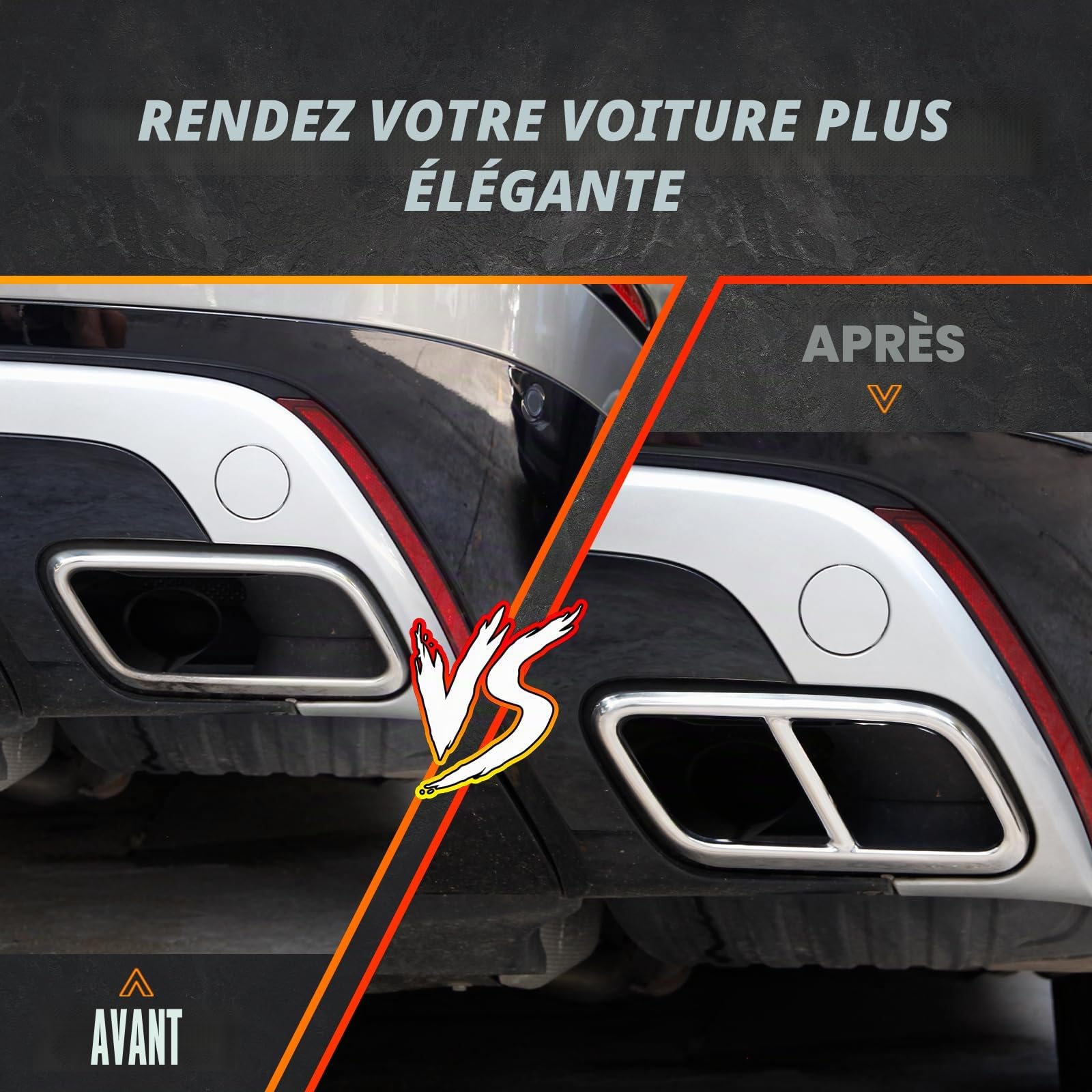 Cache-pot de pot d'échappement extérieur de voiture pour Land Rover Range Rover Velar 2017 2018 2019