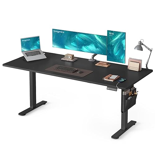SONGMICS Bureau Électrique Réglable en Hauteur, 180 x 80 cm,