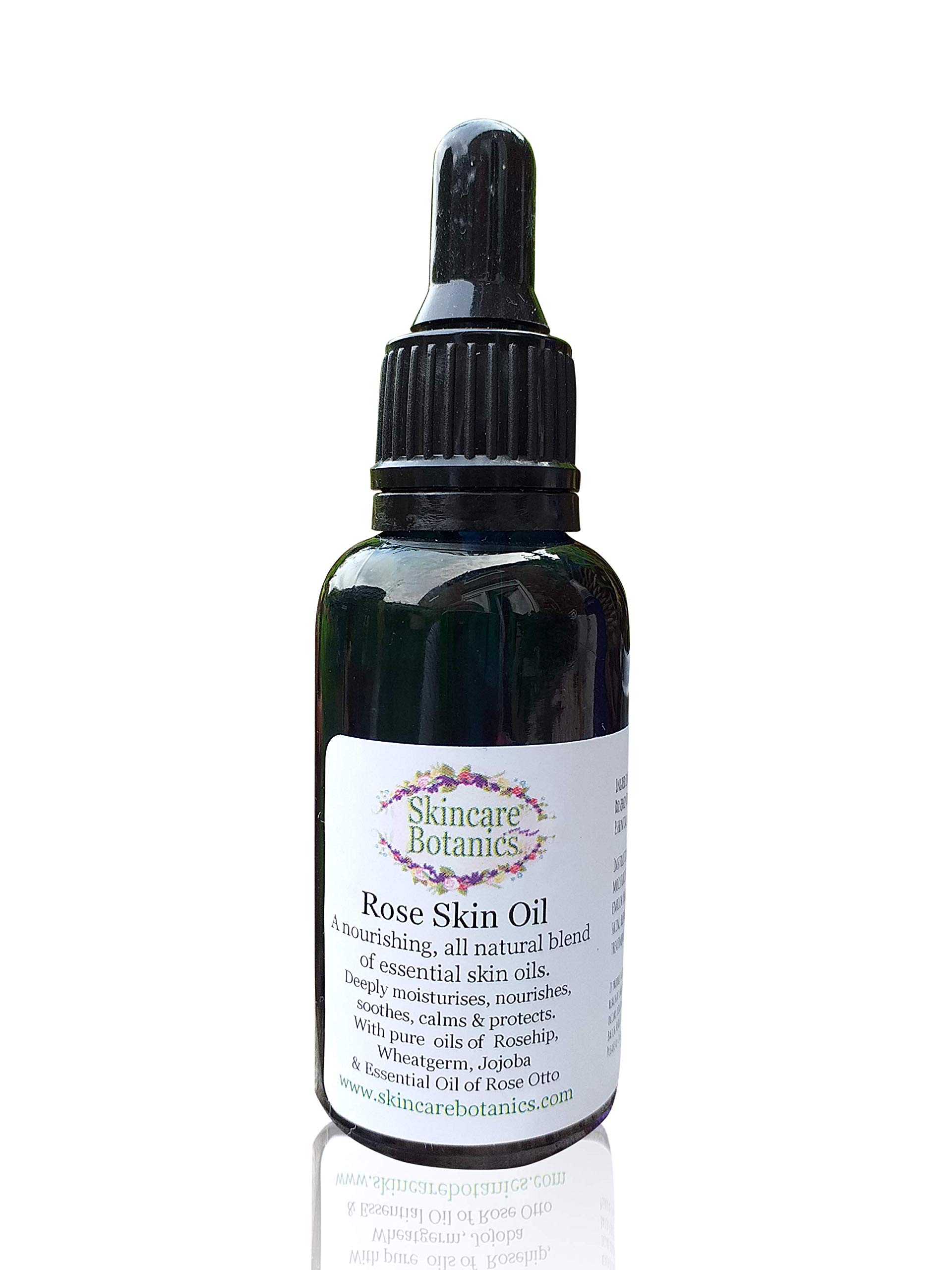 Pure Botanical Rose Skin Oil | a concentrated blend of super moisturising skin oils | Deeply moisturising, excellent for dry skin, blemishes, scars & as a natural anti-ageing treatment | With pure Wheatgerm Oil, Peach Kernel Oil, Rosehip Oil & Essential Oil of Rose Otto