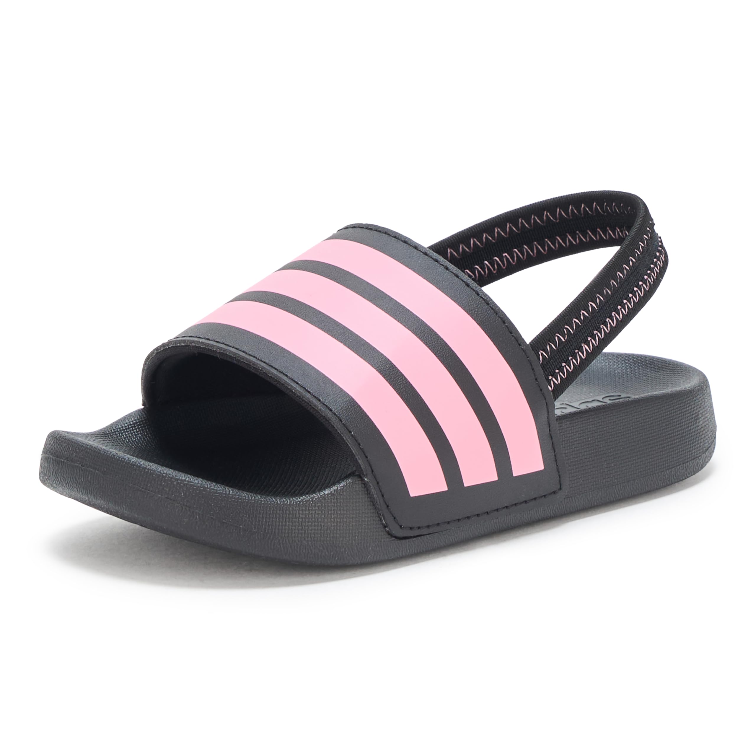 adidas Unisex-Baby Adilette Estrap Sportswear Slide Sandal, Schwarz/Bliss Pink/Schwarz, 3 Infant