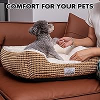 Vista 6 de Small Dog Bed for Small Dogs, Cat Beds for Indoor Cats Washable, Rectangle Dog Bed, Warming Soft Calming Sleeping Puppy Bed Durable Pet Bed with