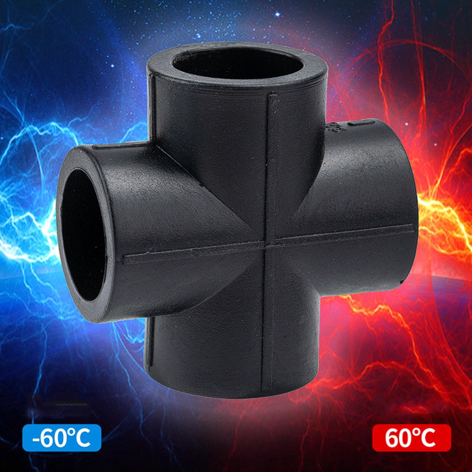 Connettore a Quattro Vie in PE for Tubi e raccordi dell'Acqua Connessione con Presa for Fusione di Calore, 4 Pezzi for Confezione(PE 63 (2''))