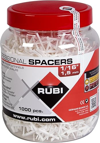 Rubi Espaciadores de herramientas de 116 pulgadas (tarro-1000 piezas)