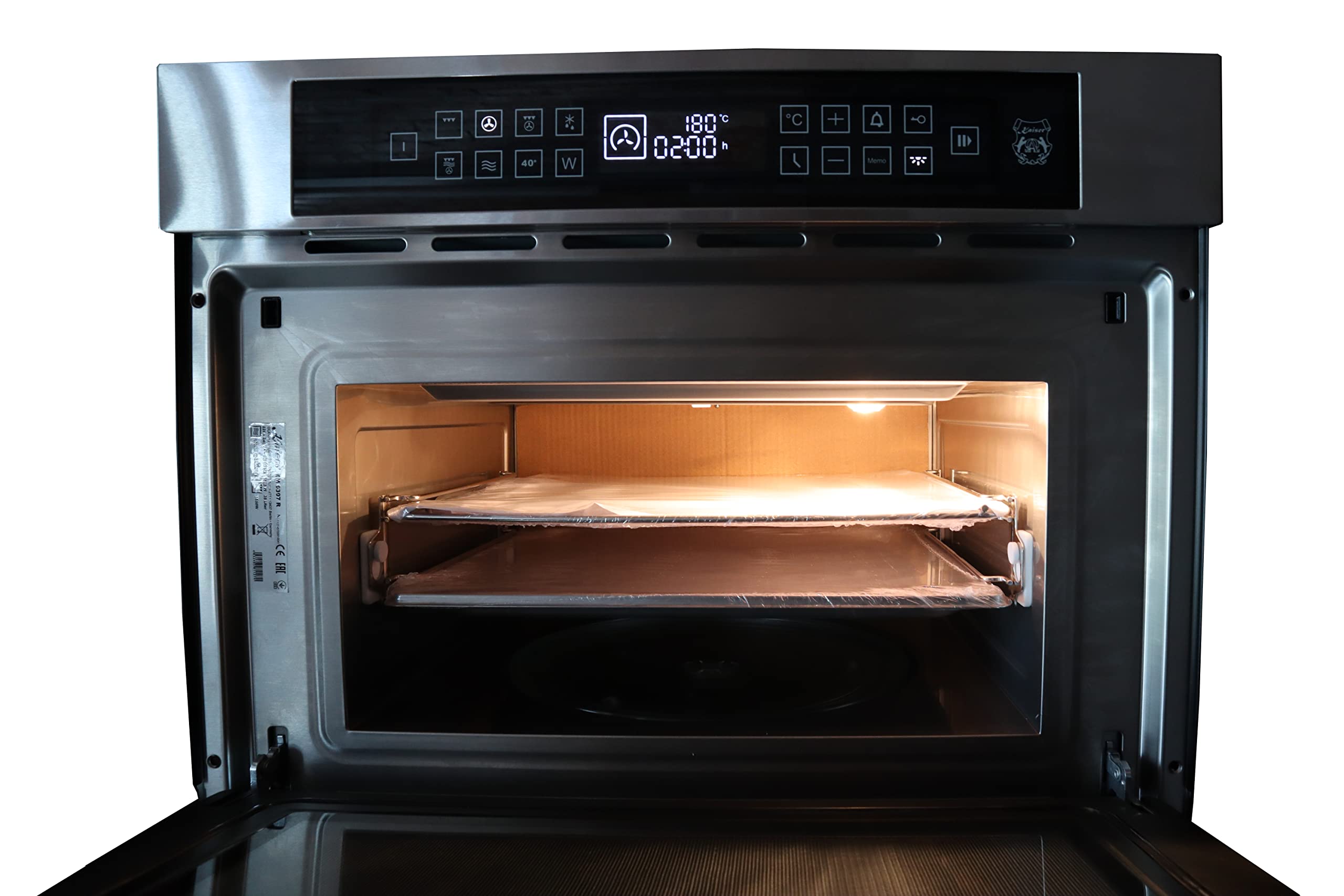 Kaiser Herdset EH 6306 RS + EM 6307 RS - Four encastrable, 15 fonctions, autarcique + four à micro-ondes, hauteur 45 cm, TouchControl, grill infrarouge, 22 fonctions