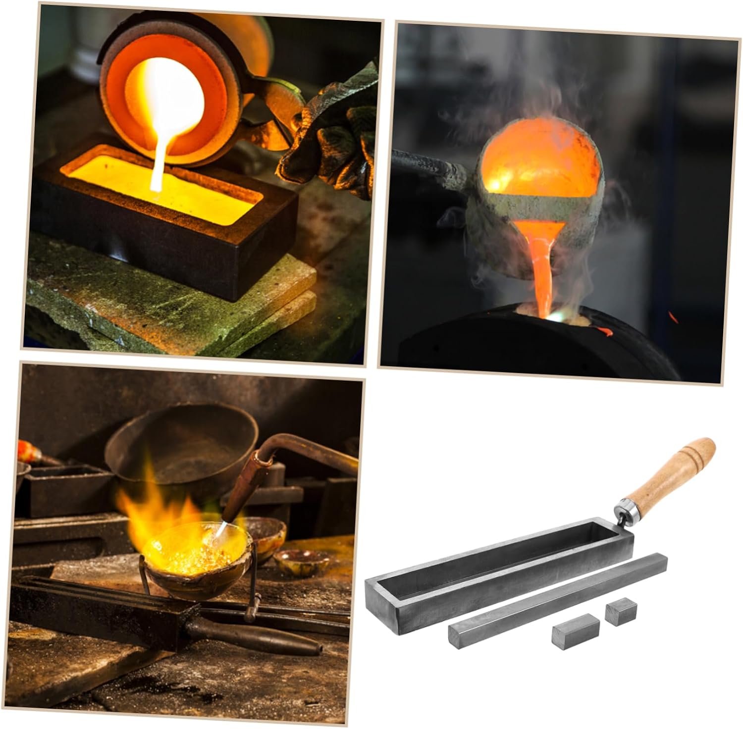 Hohopeti Professional Jewelry Making Tools Ingot Molds Gold Melting Mould Refining Casting Mould Metal Scrap Molds