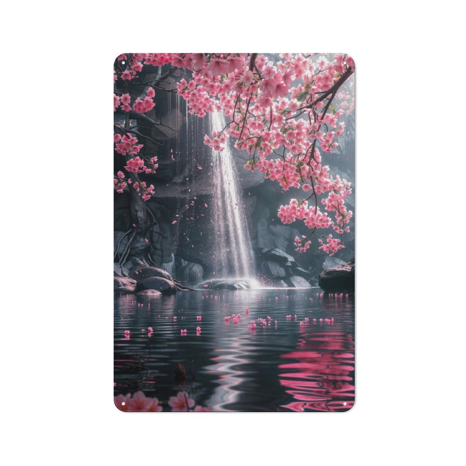 Junmoney Japanese Sakura Bloom Vintage-Inspired Tin Sign 30X20cm For Garage Or Workshop, For Garage, Workshop And Man Cave Decoration