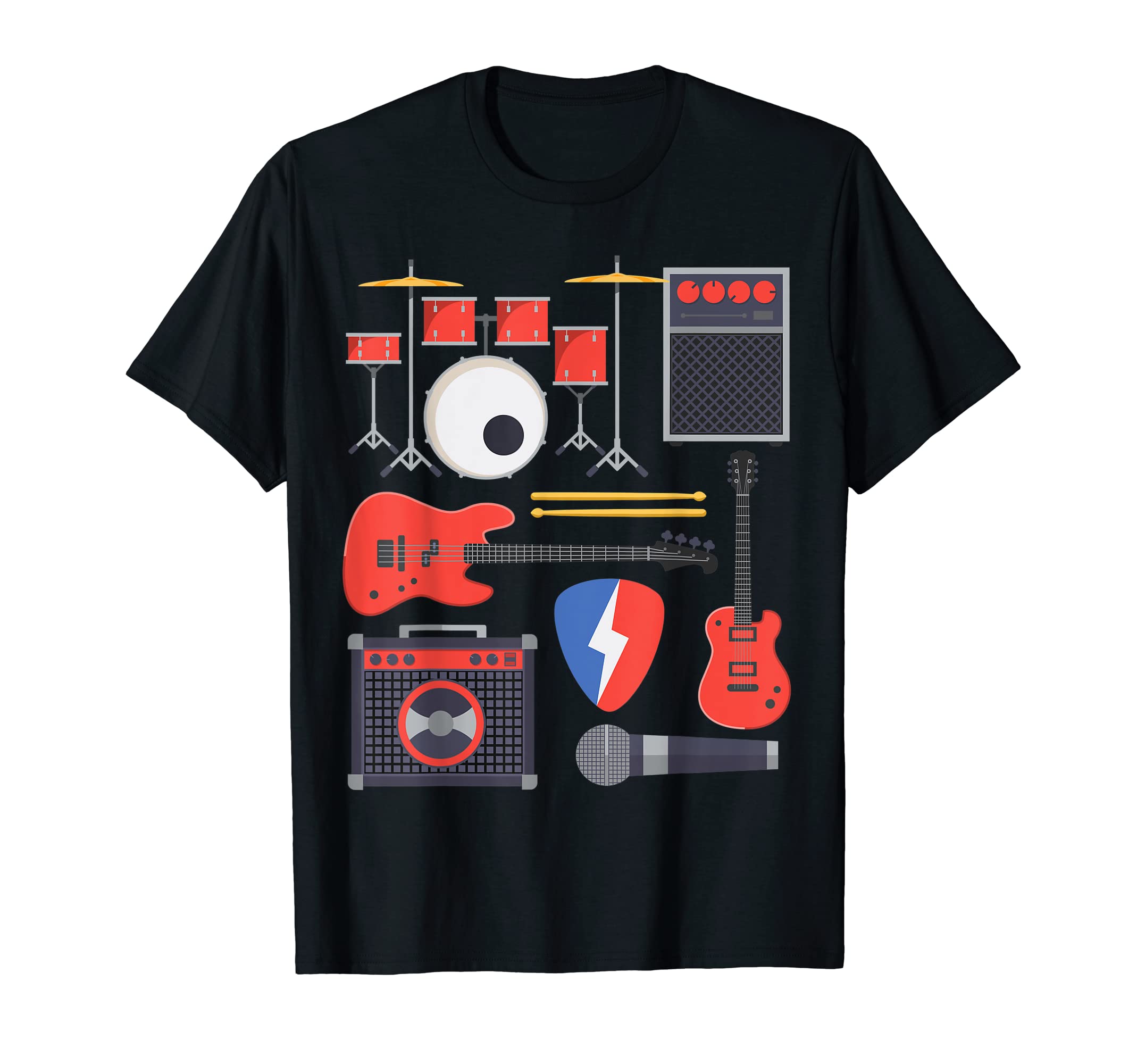Rock Star Guitar & Band Music T-Shirts for KidsRock Star Guitar & Band Instruments Rock & Roll Music Singer T-ShirtOEKO-TEX STANDARD 100