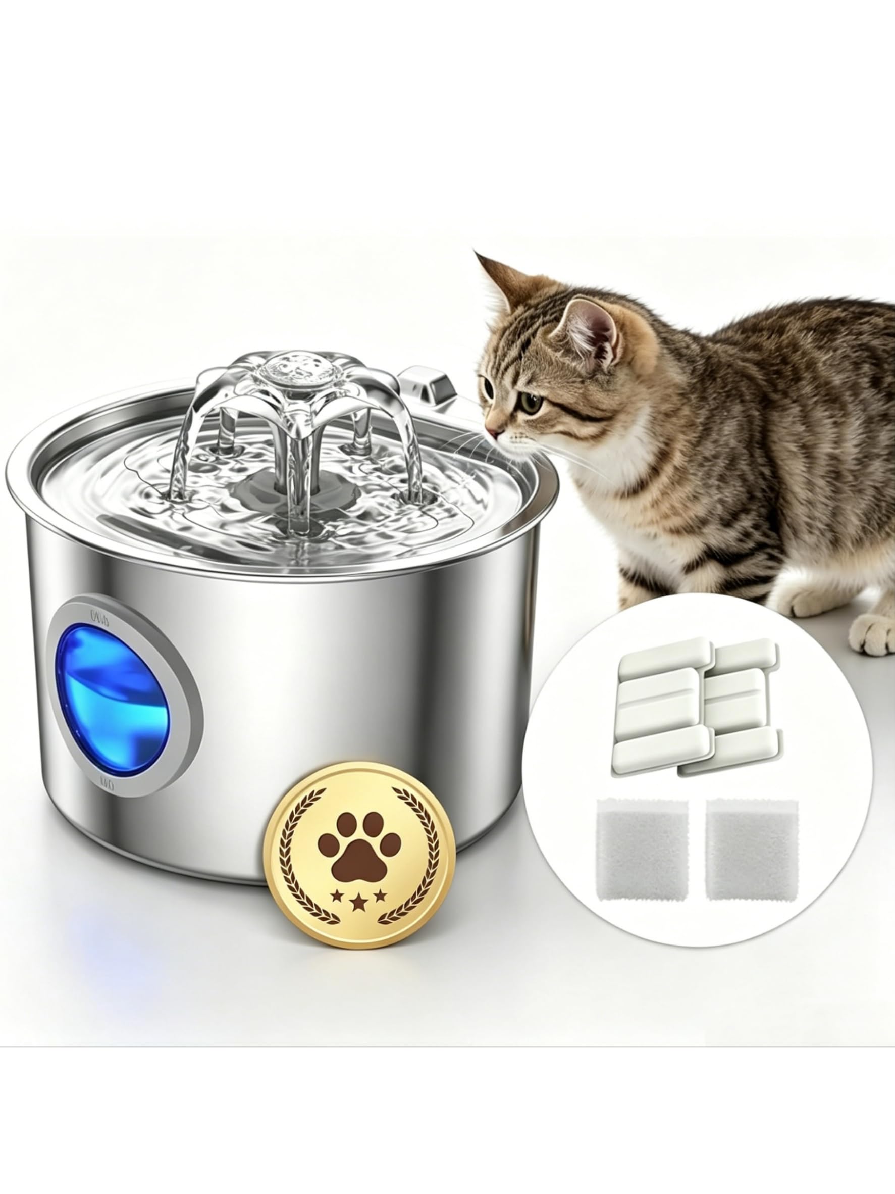 UCMDA 304 Fuente De Agua para Gato — Gran Capacidad de 2