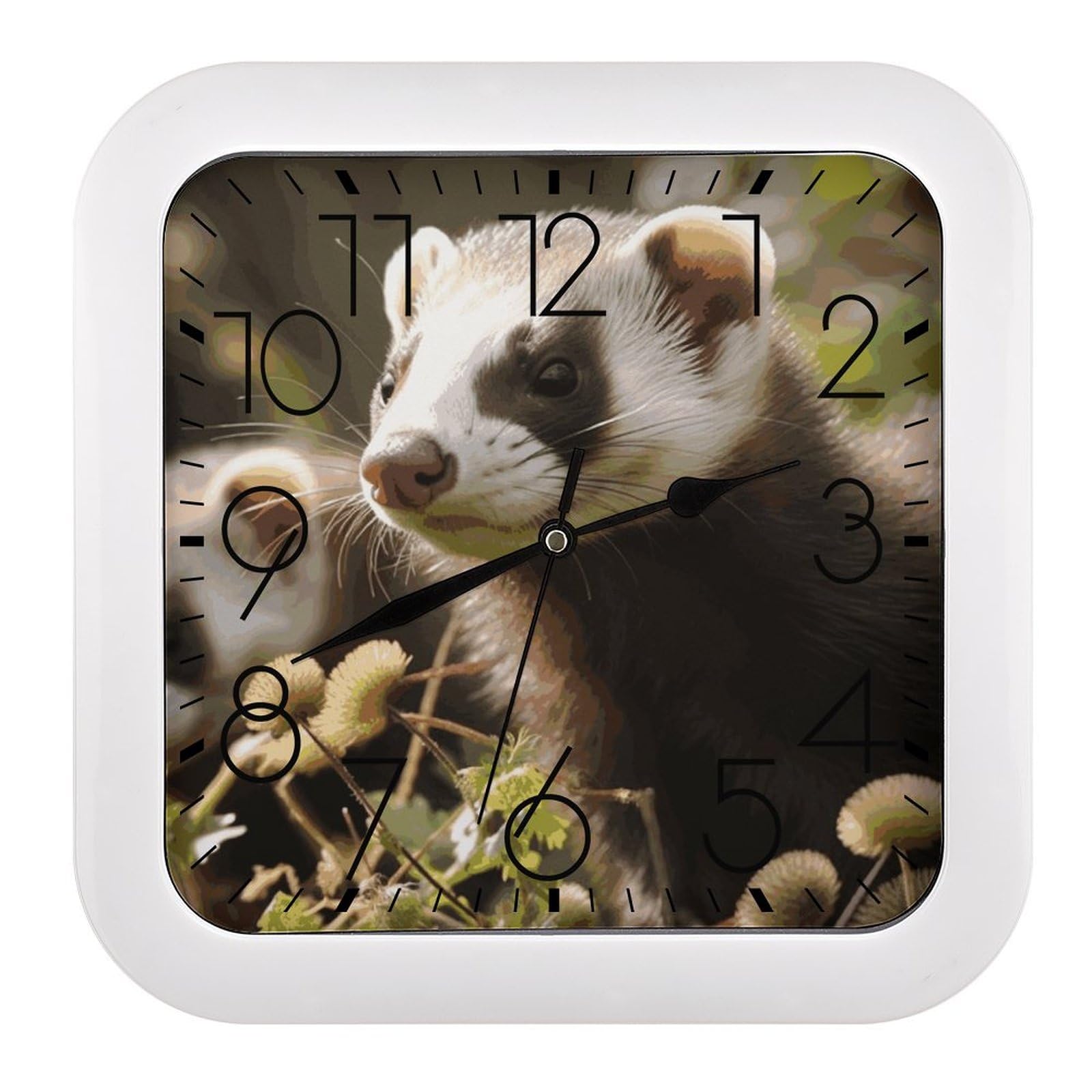 Horloge silencieuse furet pour cuisine et chambre au style rétro