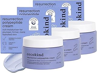 Cocokind Resurrection Polypeptide Cream, Hydrating Face Moisturizer with Peptides and Squalane, Anti Aging Skin Barrier Repair Cream for Dry Skin (1.7 Fl Oz, 3 Pack)