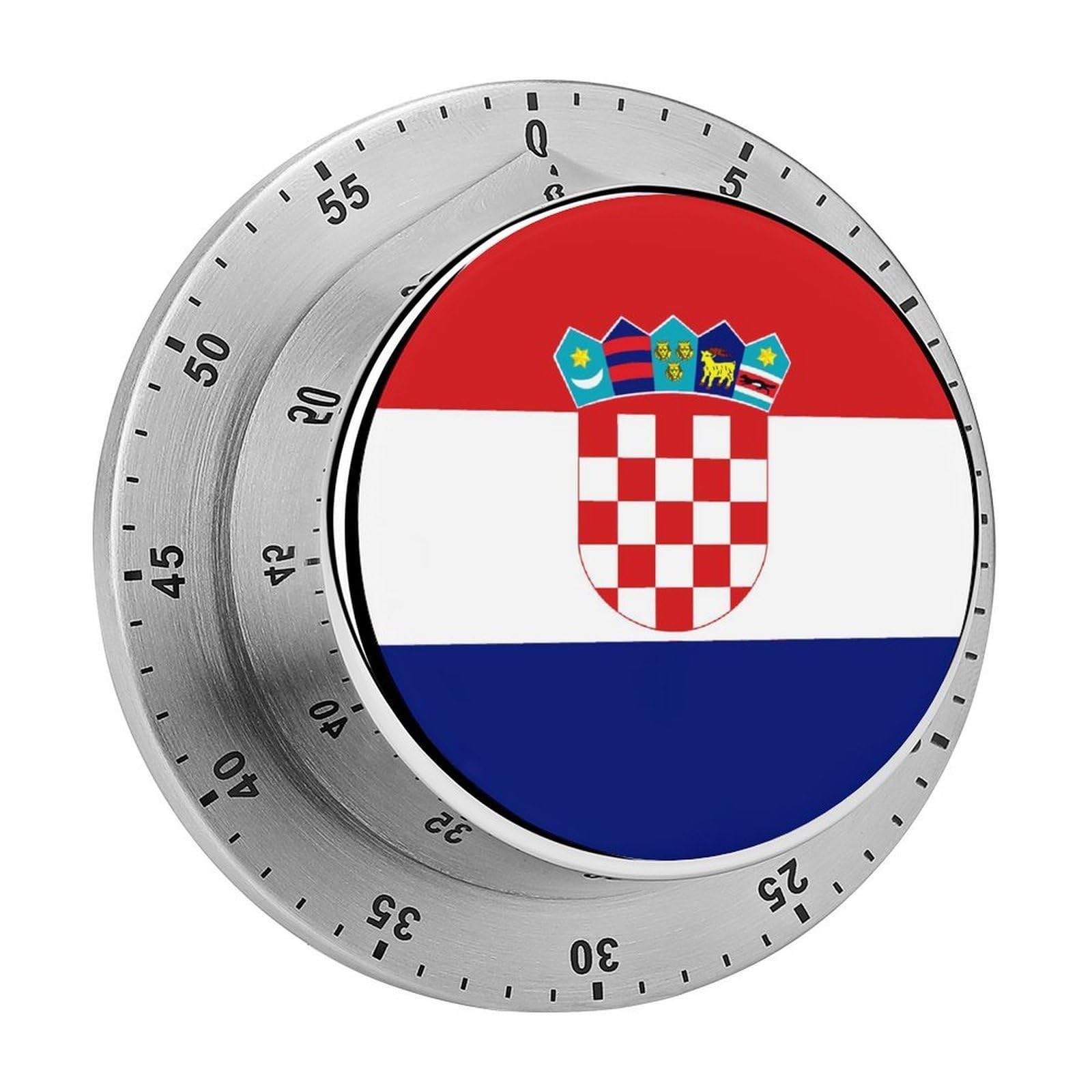 Croatia Flag Funny Timer 60 Minute Countdown Timer Mechanical Time Management Tool for Kitchen Work