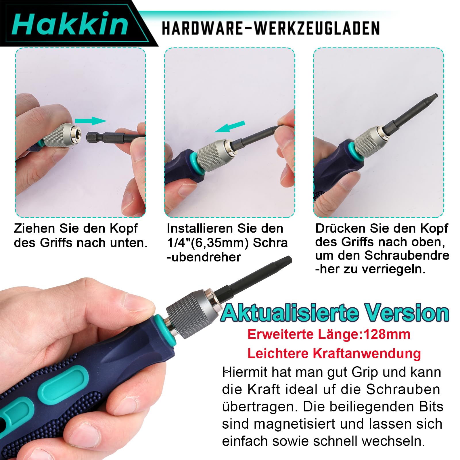 Set 11 Punte Cacciavite Torx 100mm - Acciaio S2 Magnetico, Per Riparazioni Meccaniche Ed Elettroniche - Foto 4