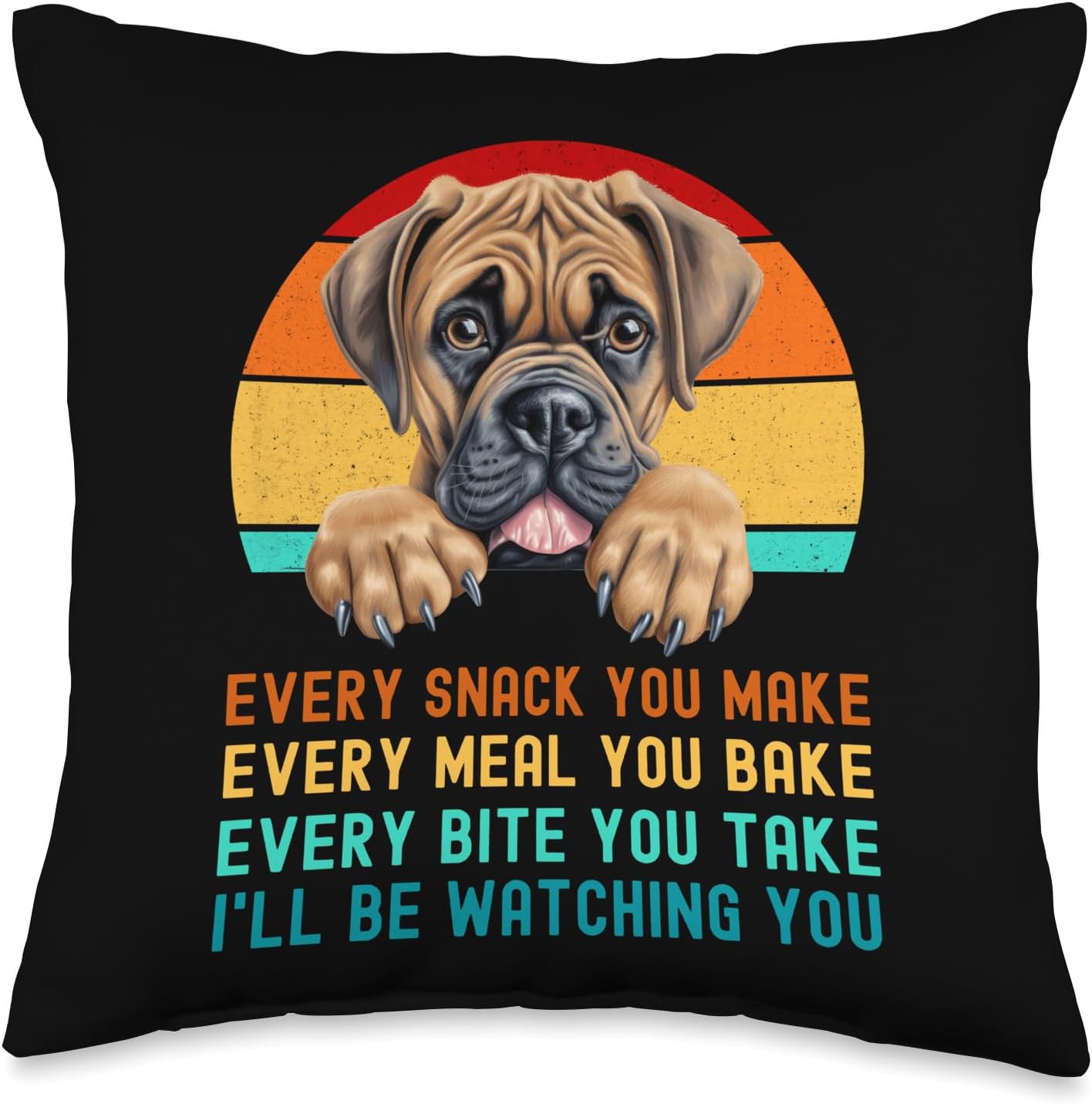 Funny Boerboel South African Mastiff Dog Mom Dad Presents Throw Pillow