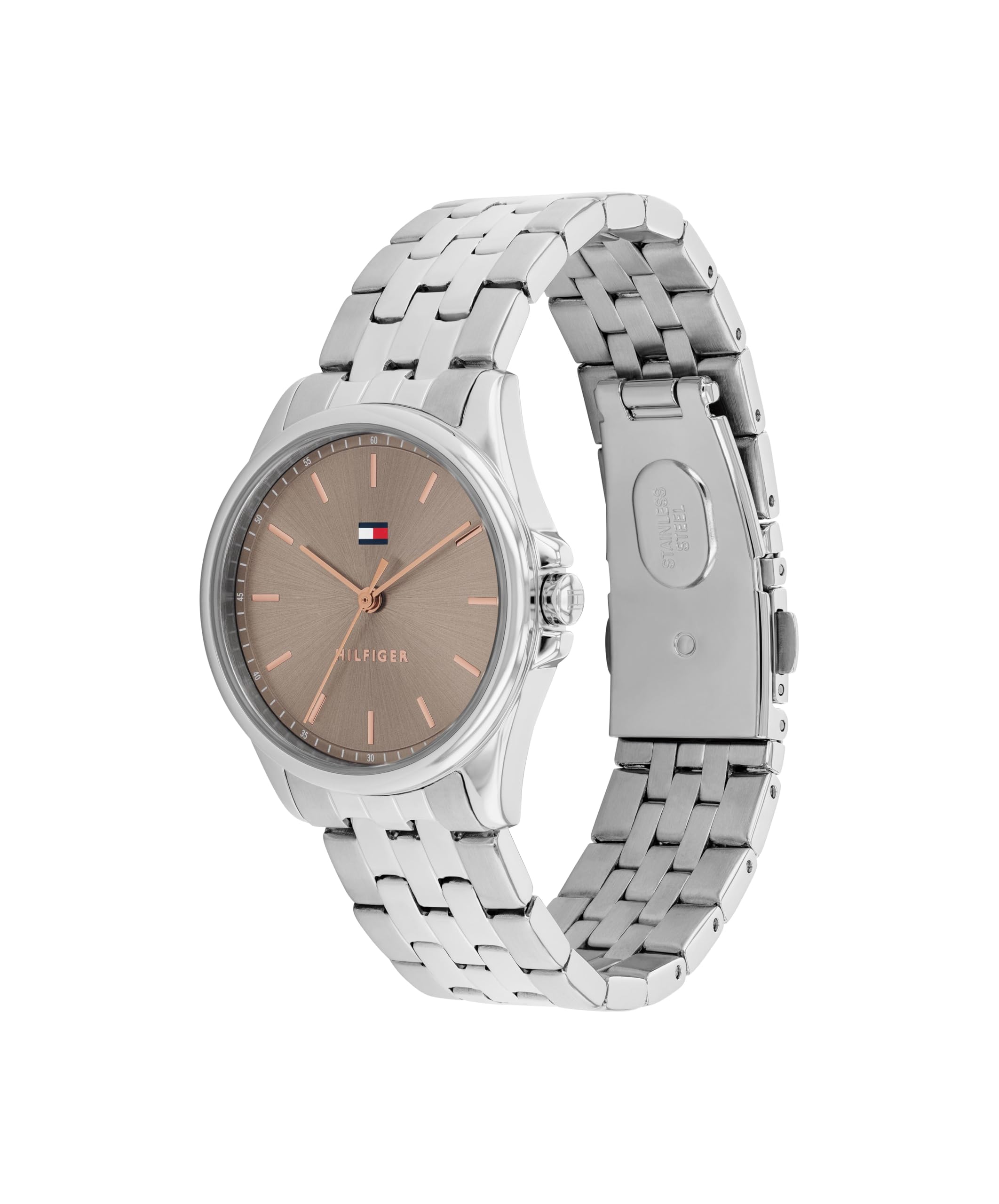 Tommy Hilfiger Uhr mit DREI-Zeiger-Quarzwerk für Damen mit Edelstahlarmband – Erhältlich in Zweifarbig, Silber oder Gold