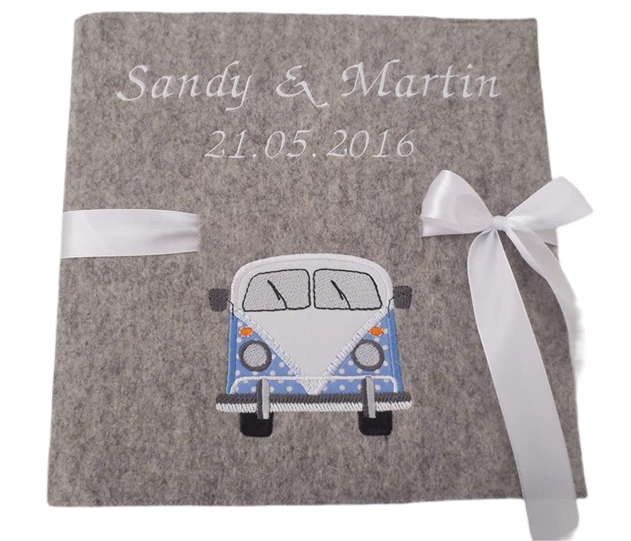 Fotoalbum Album Hochzeitsalbum Hochzeit Gästebuch Hochzeitsreise Geschenk Wollfilz Filz 26 cm x 25 cm