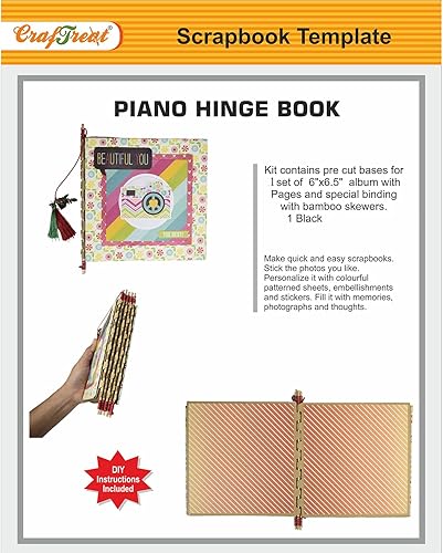 CrafTreat Álbum de fotos de bricolaje para cumpleaños, boda y aniversario, contiene base precortada para hacer 1 álbum de libro de bisagras de piano