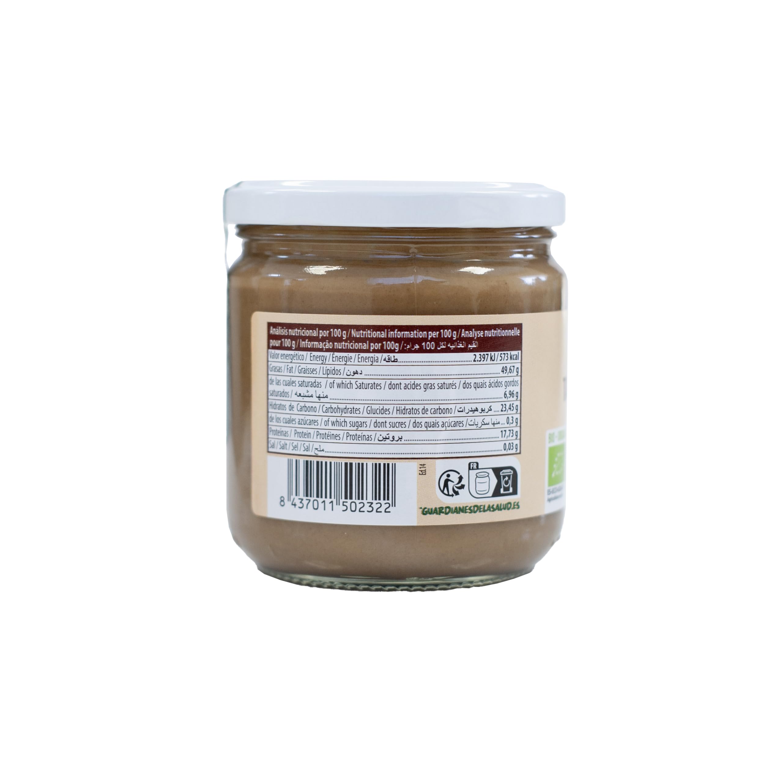 NaturGreen - Tahin de Sésamo Tostado Bio, Pack 6 x 300 g, Crema Integral 100% Natural, Sin Gluten, Vegana, Fuente de Proteína y Fibra, Sin Azúcares Añadidos, Ideal para Hummus y Untables