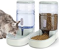 Vista 7 de Alimentador automático para perros y gatos, dispensador de agua y alimentador por gravedad con cuenco de comida para mascotas para perros pequeños