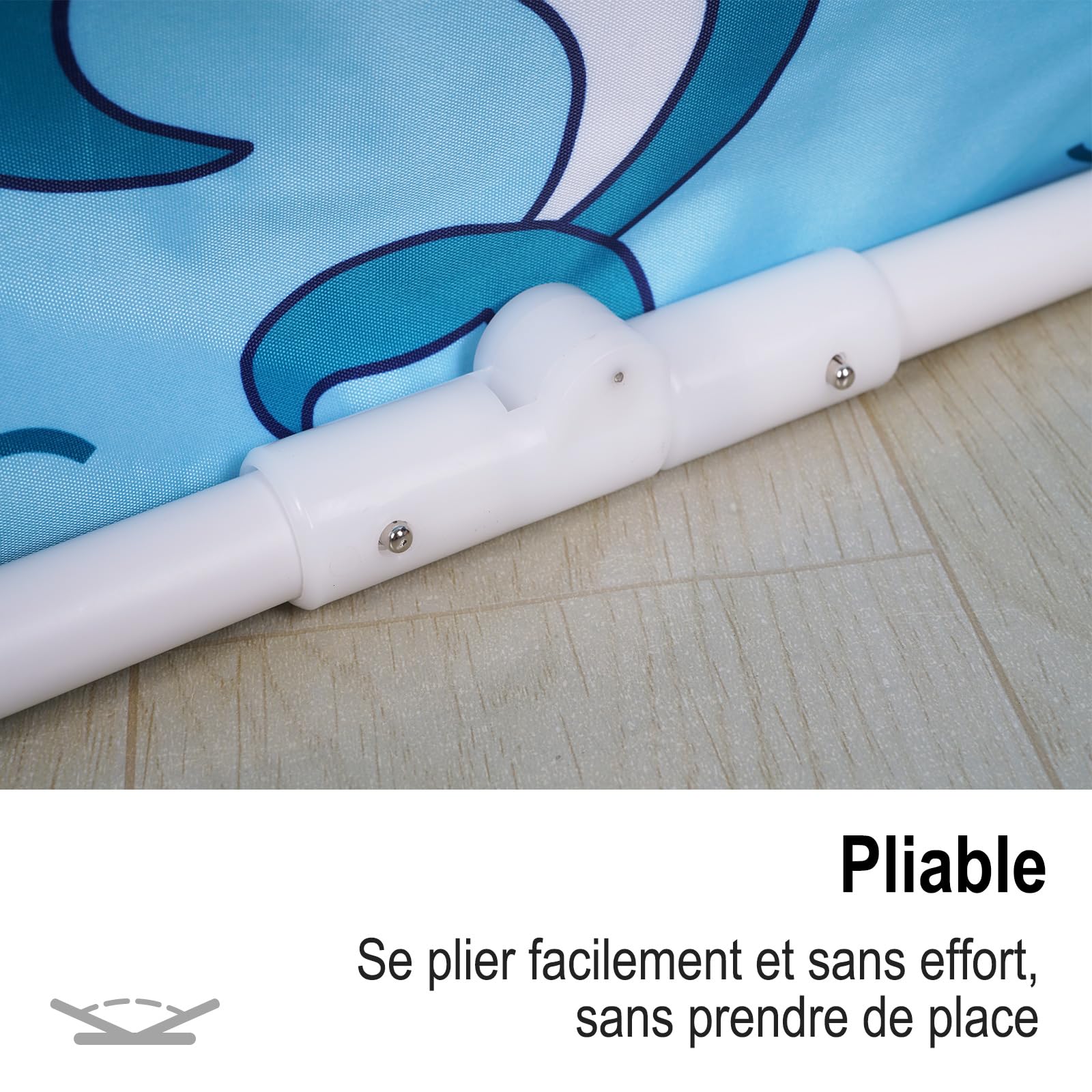 Baignoire Pliable Adulte - Pas Besoin d'Installation, Antidérapant, Pliage Facile - Pour Petite Salle de Bain, Douche, SPA - Avec Tubes en T Épais - 113x65x48cm (Bleu Clair)